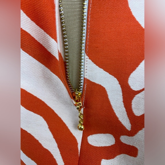 Kate Spade dress orange cream strapless JUNGLE JACQUARD cotton silk blend Size 0 - Picture 9 of 16